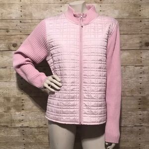 For Cynthia Pink Sweater Petite PXL Mock Neck